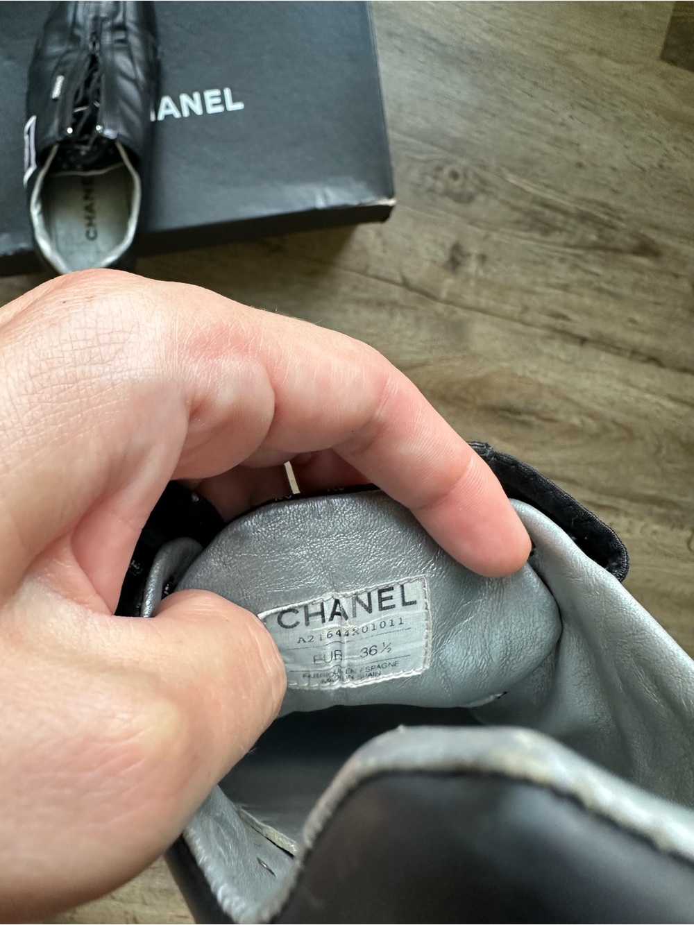 CHANEL Black Leather Sneakers - Picture 10 of 12